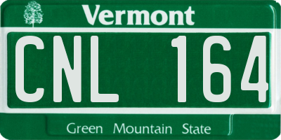 VT license plate CNL164