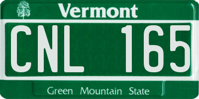 VT license plate CNL165