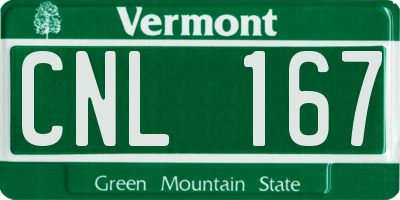 VT license plate CNL167