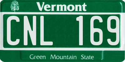 VT license plate CNL169