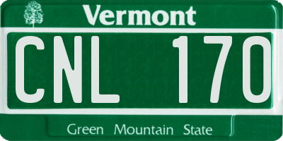 VT license plate CNL170
