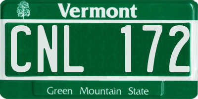 VT license plate CNL172