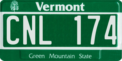 VT license plate CNL174