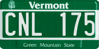 VT license plate CNL175