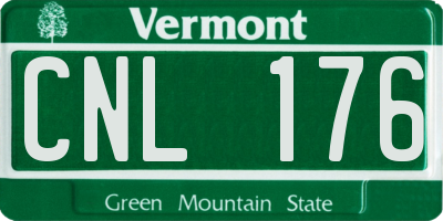 VT license plate CNL176