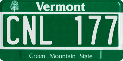VT license plate CNL177