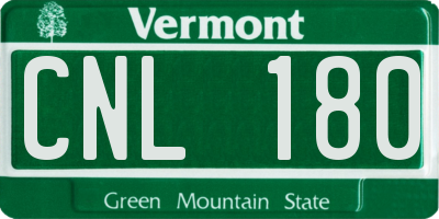 VT license plate CNL180
