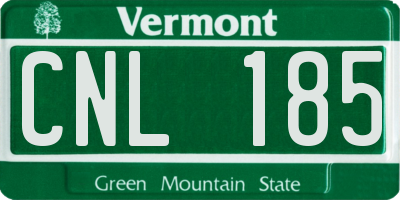 VT license plate CNL185