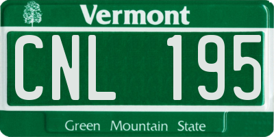 VT license plate CNL195