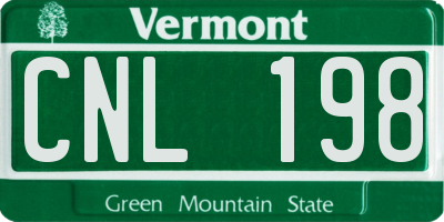VT license plate CNL198