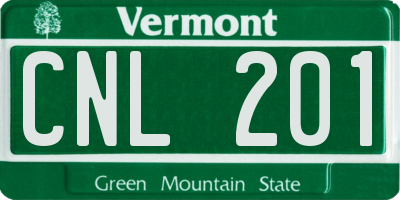 VT license plate CNL201