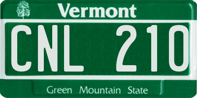 VT license plate CNL210