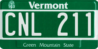 VT license plate CNL211