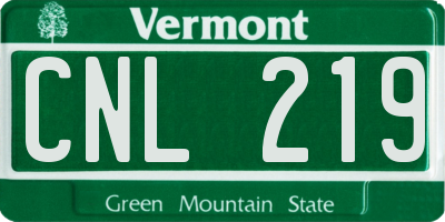 VT license plate CNL219