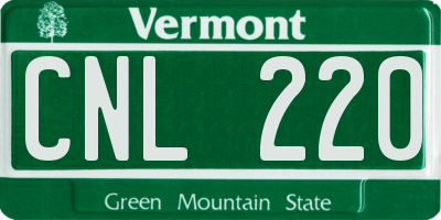 VT license plate CNL220