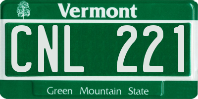 VT license plate CNL221