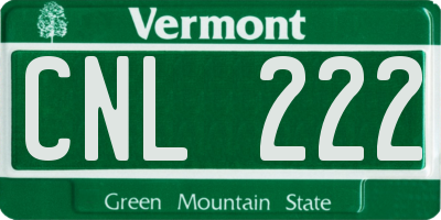 VT license plate CNL222