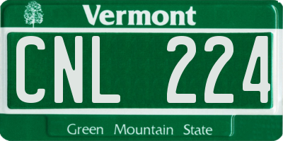 VT license plate CNL224
