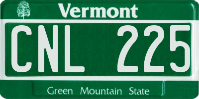 VT license plate CNL225