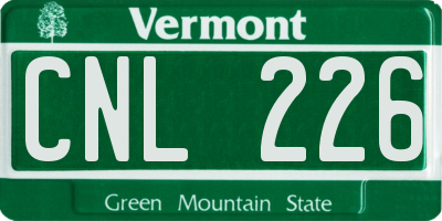 VT license plate CNL226