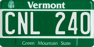 VT license plate CNL240