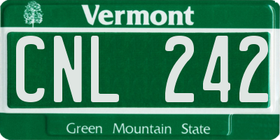 VT license plate CNL242
