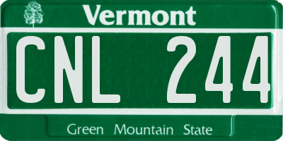 VT license plate CNL244
