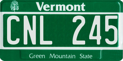 VT license plate CNL245