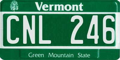 VT license plate CNL246