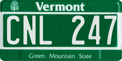 VT license plate CNL247