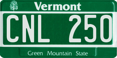 VT license plate CNL250