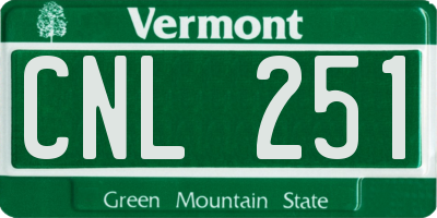 VT license plate CNL251