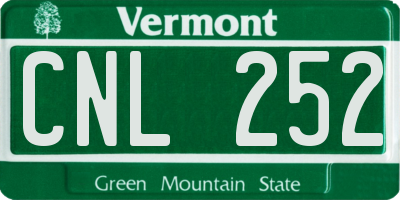 VT license plate CNL252