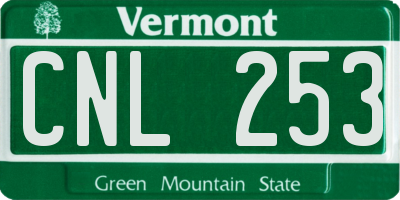 VT license plate CNL253