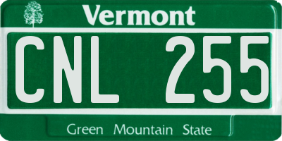 VT license plate CNL255