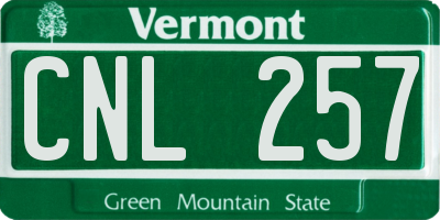 VT license plate CNL257