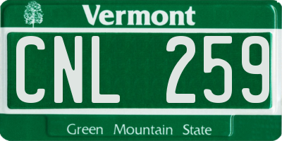 VT license plate CNL259