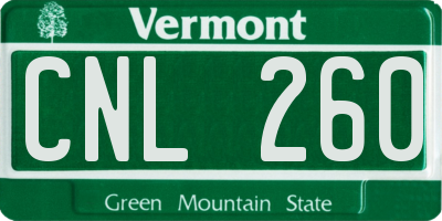 VT license plate CNL260
