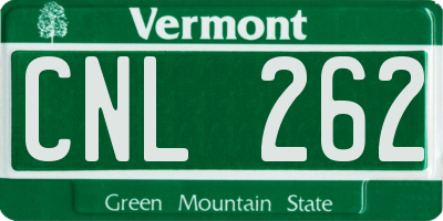 VT license plate CNL262