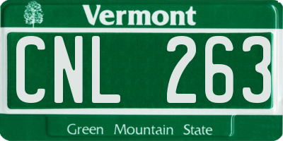 VT license plate CNL263