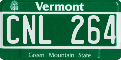 VT license plate CNL264