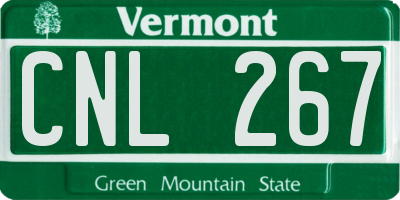 VT license plate CNL267