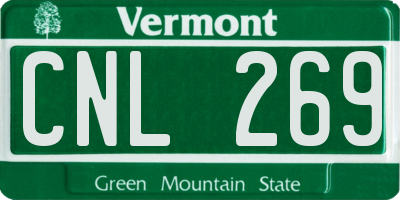 VT license plate CNL269