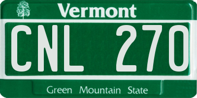 VT license plate CNL270