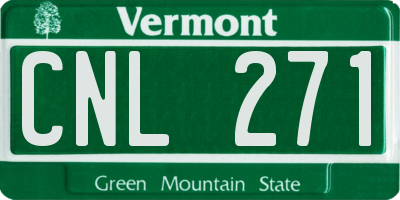 VT license plate CNL271