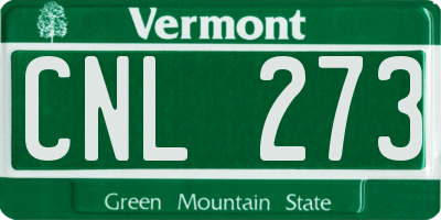 VT license plate CNL273