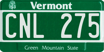 VT license plate CNL275