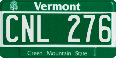 VT license plate CNL276