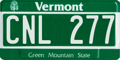 VT license plate CNL277