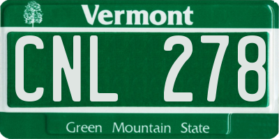 VT license plate CNL278